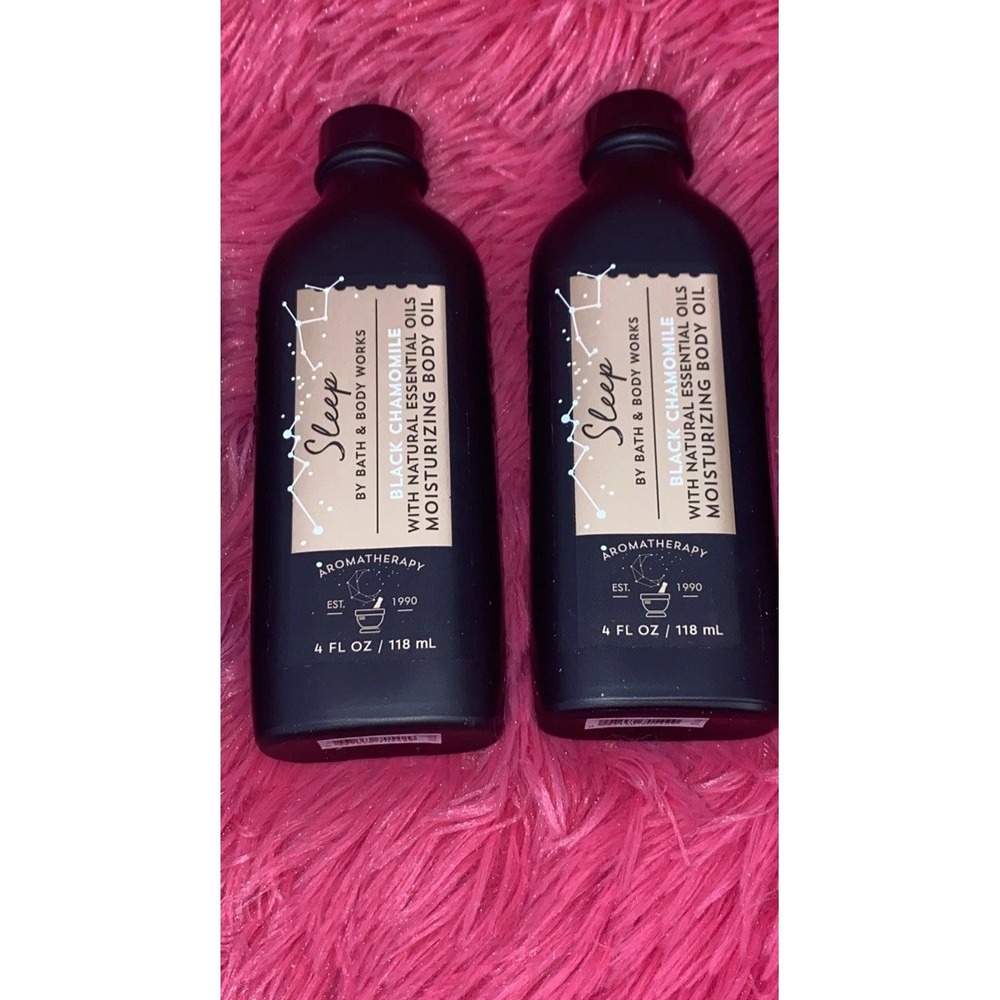 BATH BODY WORKS AROMATHERAPY SLEEP BLACK CHAMOMILE BODY OIL 4oz 2x